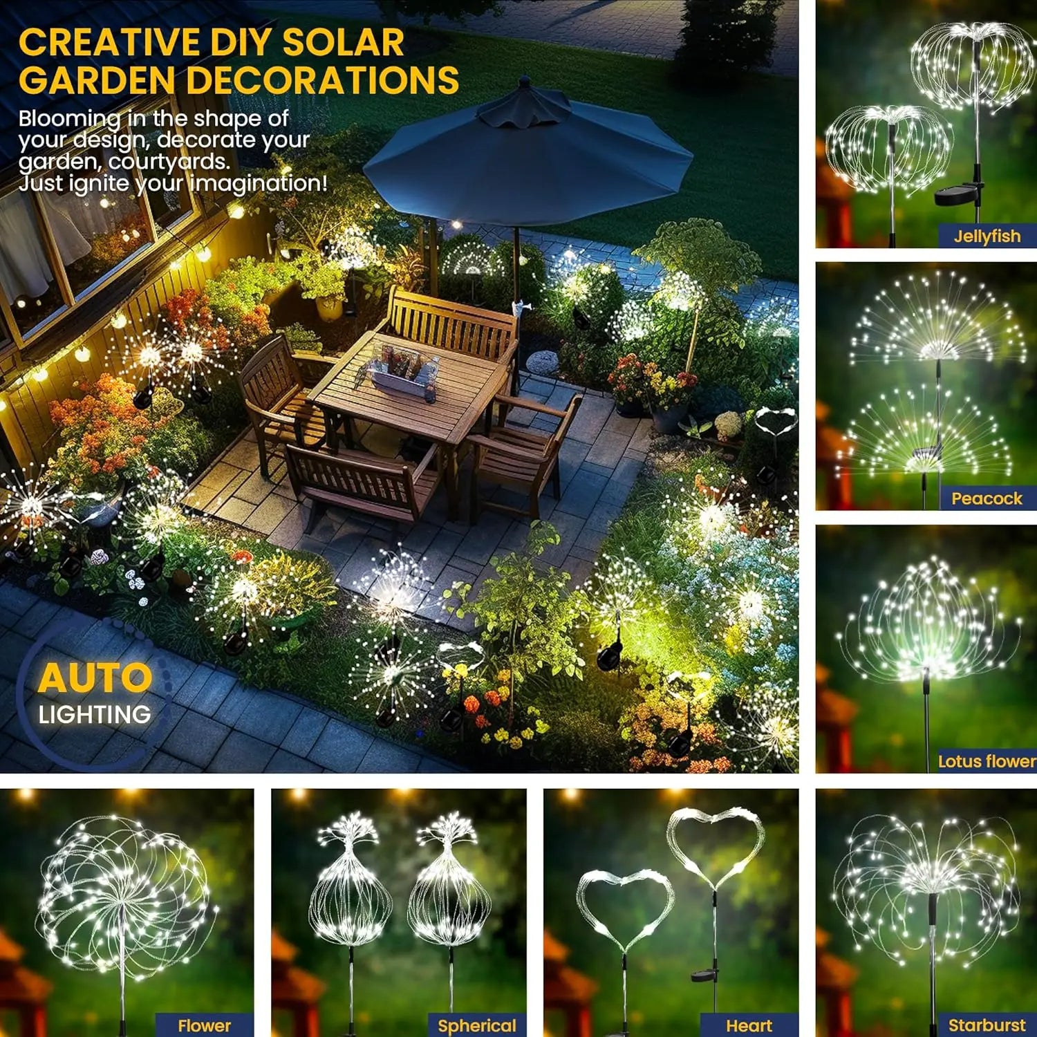Solar Lights for Outdoor Garden 60/200/420LED Lighting Lawn Decor