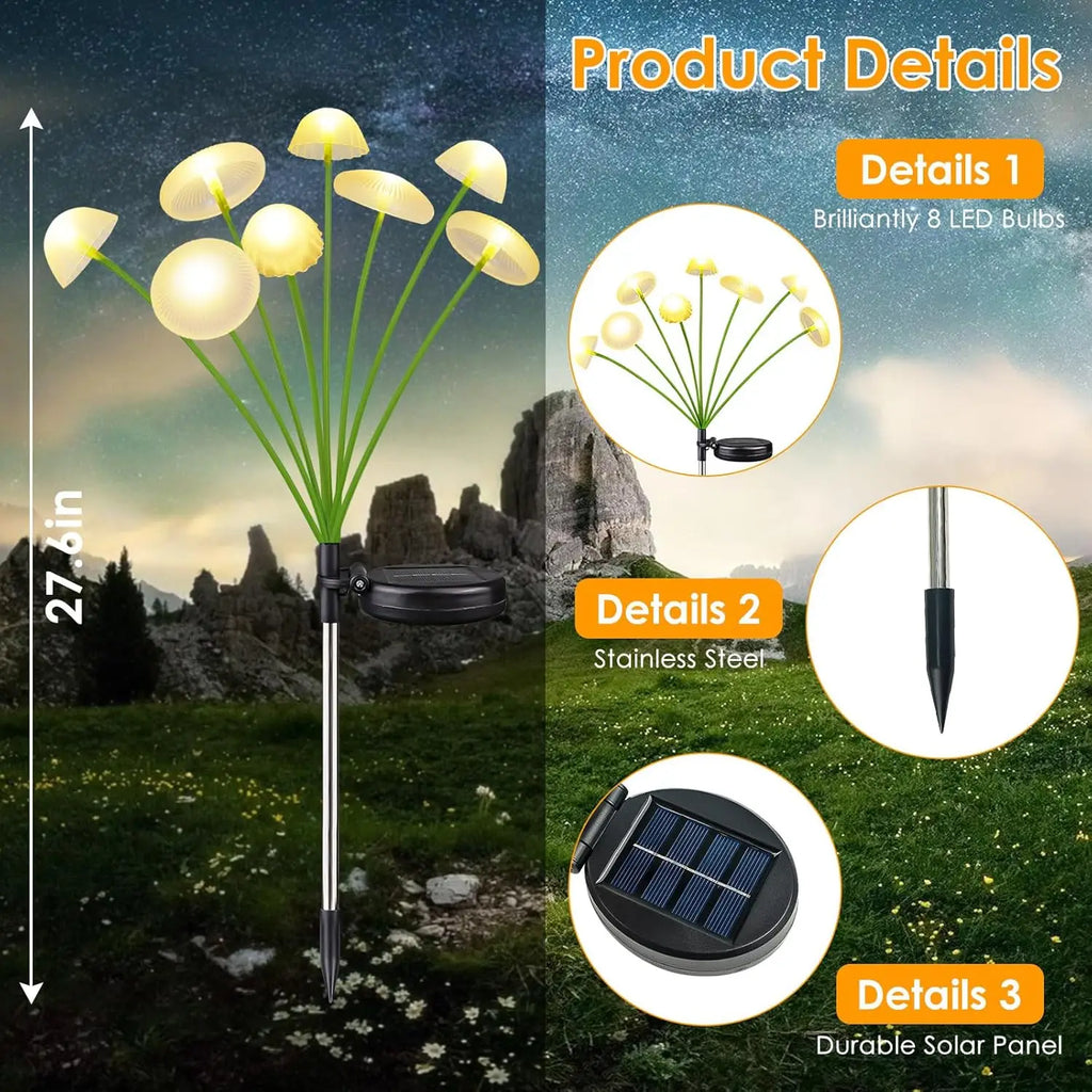 LED Solar Jellyfish Mushroom Lamp