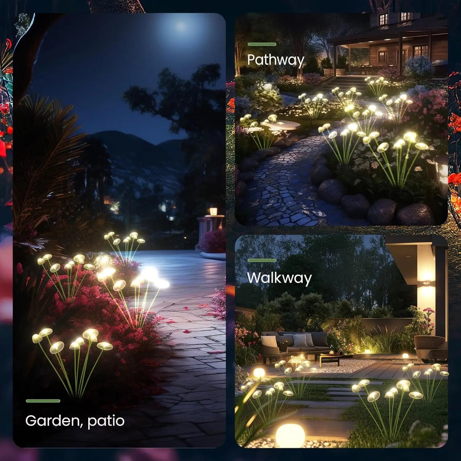 LED Solar Jellyfish Mushroom Lamp