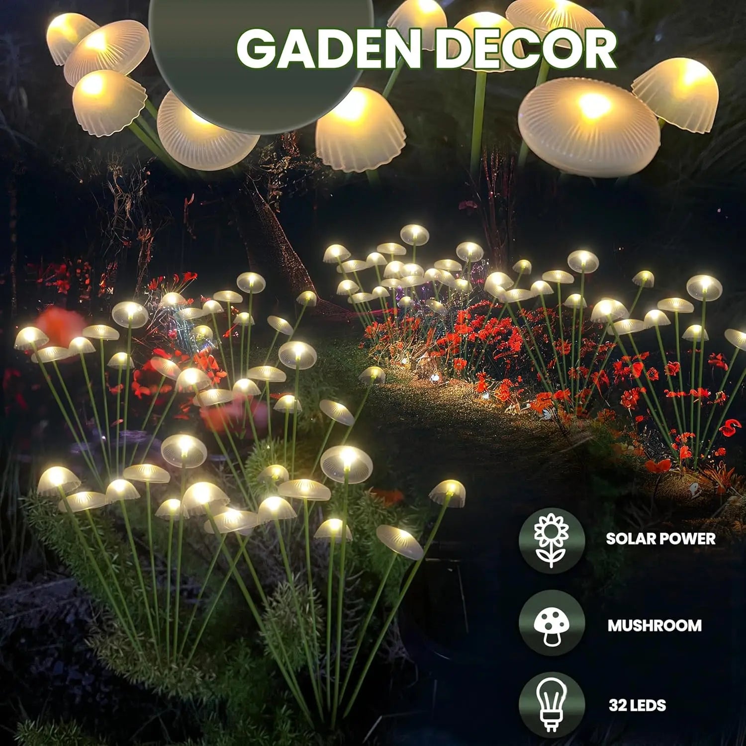LED Solar Jellyfish Mushroom Lamp