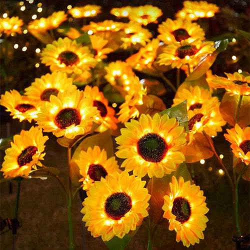 3 Heads 1 Head Solar Simulation Sunflower LED Lights