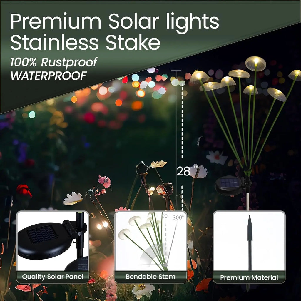 LED Solar Jellyfish Mushroom Lamp