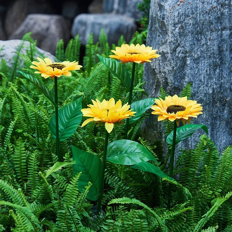 3 Heads 1 Head Solar Simulation Sunflower LED Lights