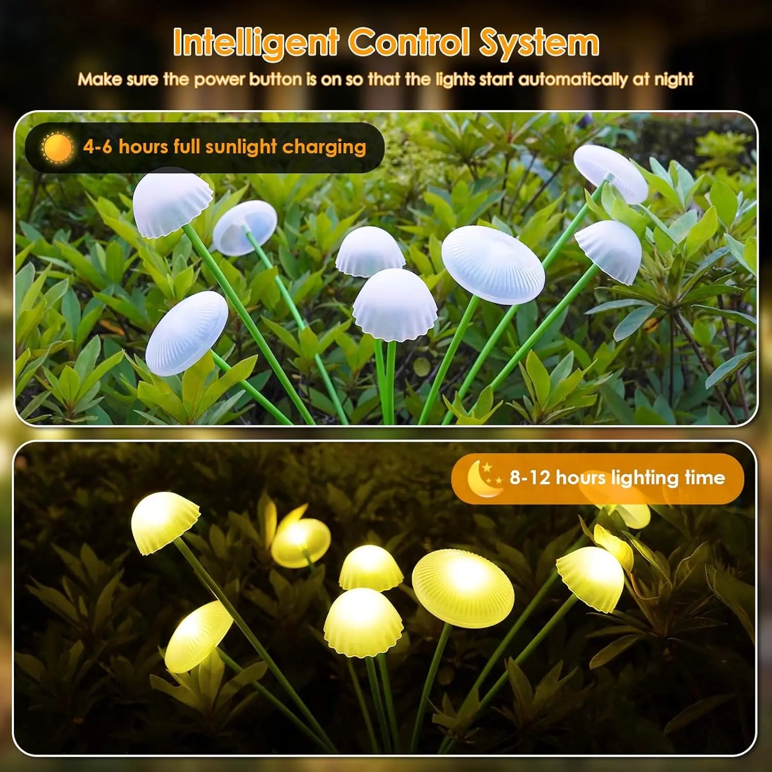LED Solar Jellyfish Mushroom Lamp