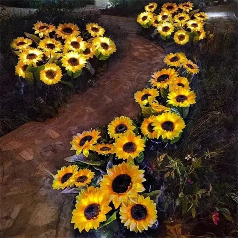 3 Heads 1 Head Solar Simulation Sunflower LED Lights